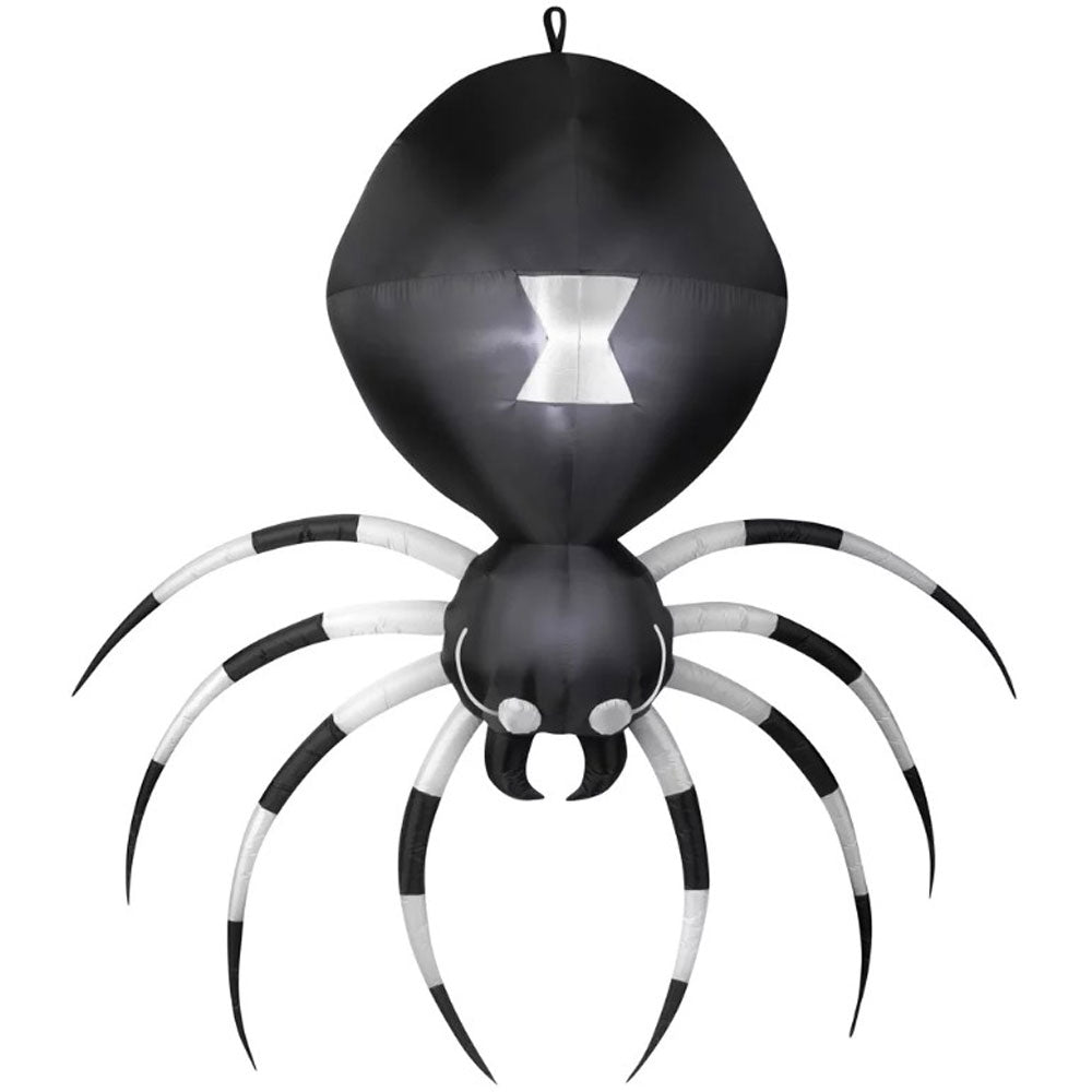 Gemmy, Black and White Hanging Spider Inflatable, 7' Tall