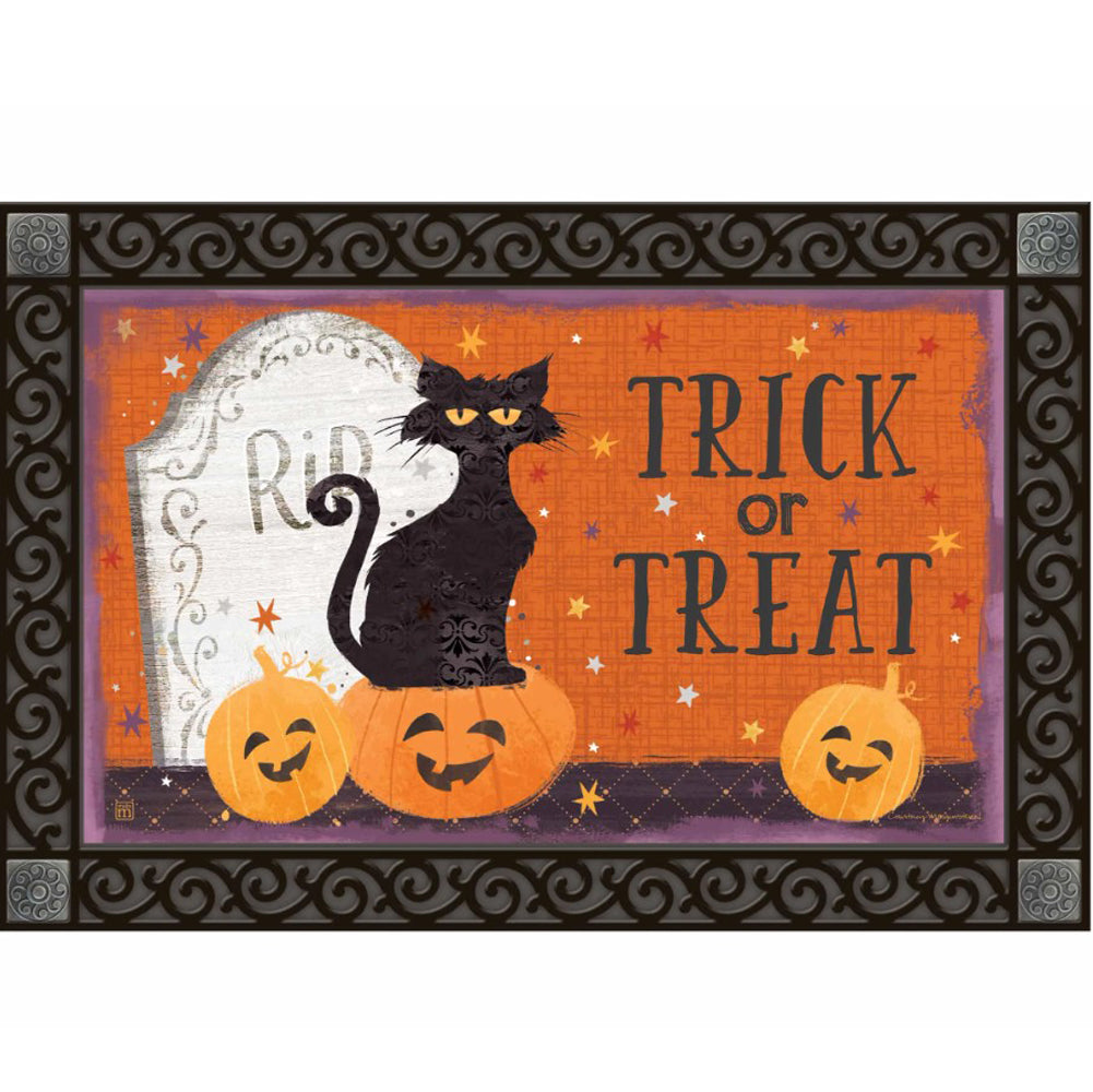 Magnet Works, Black Cat & Pumpkins Matmate