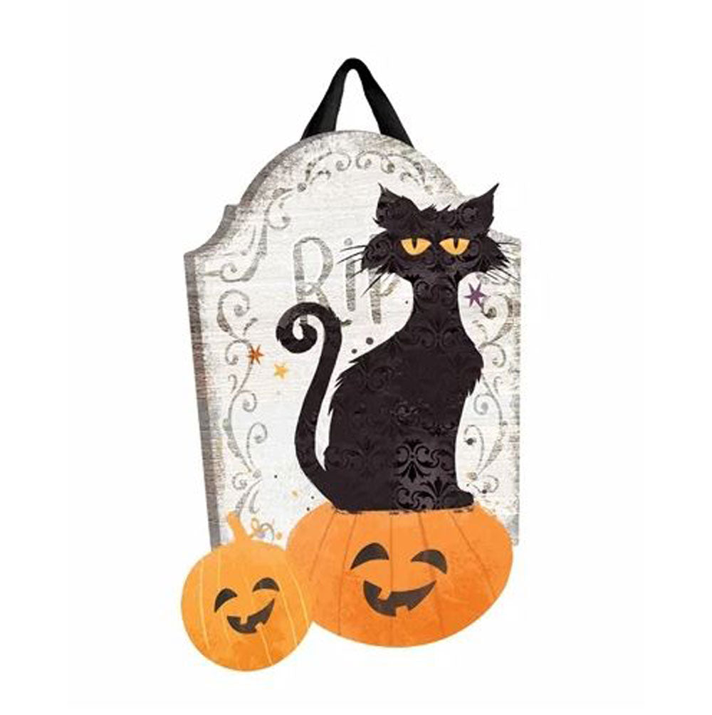 Magnet Works, Black Cat & Pumpkins Door Décor