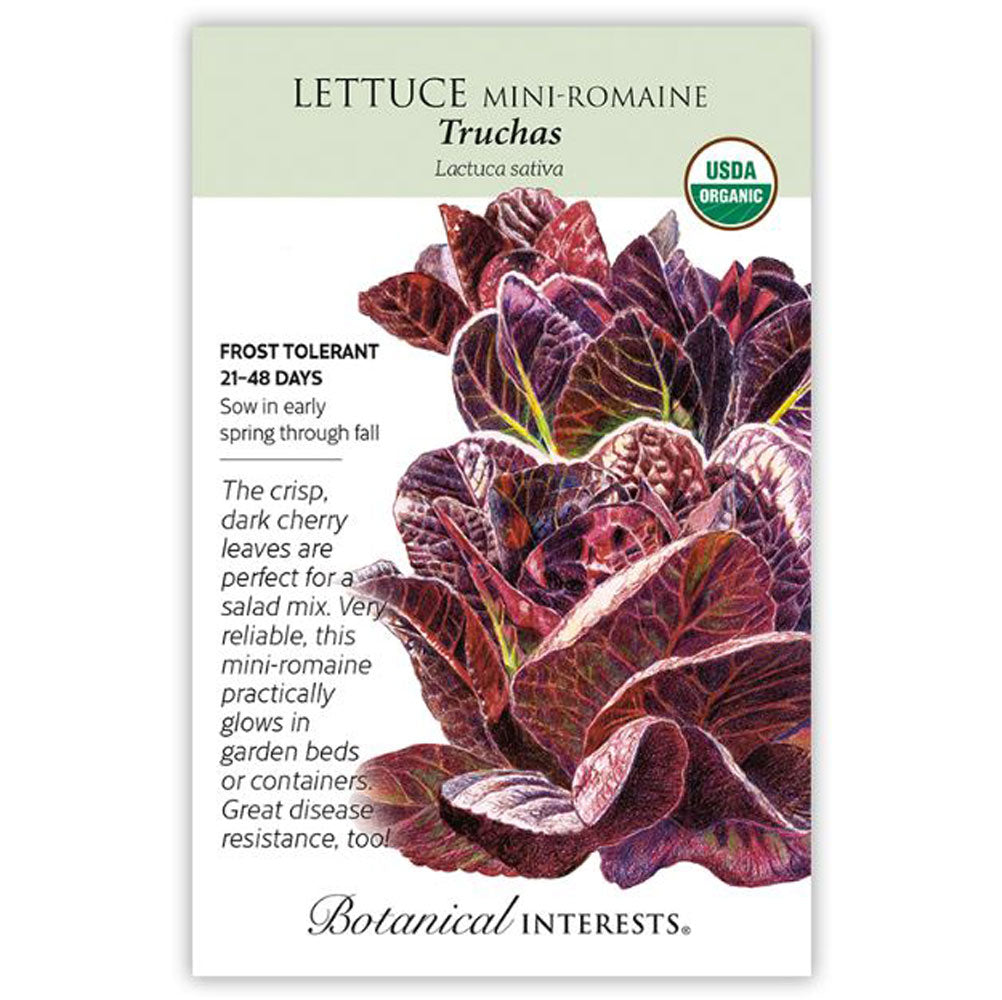 Botanical Interests, Lettuce, Romaine Little Gem Red