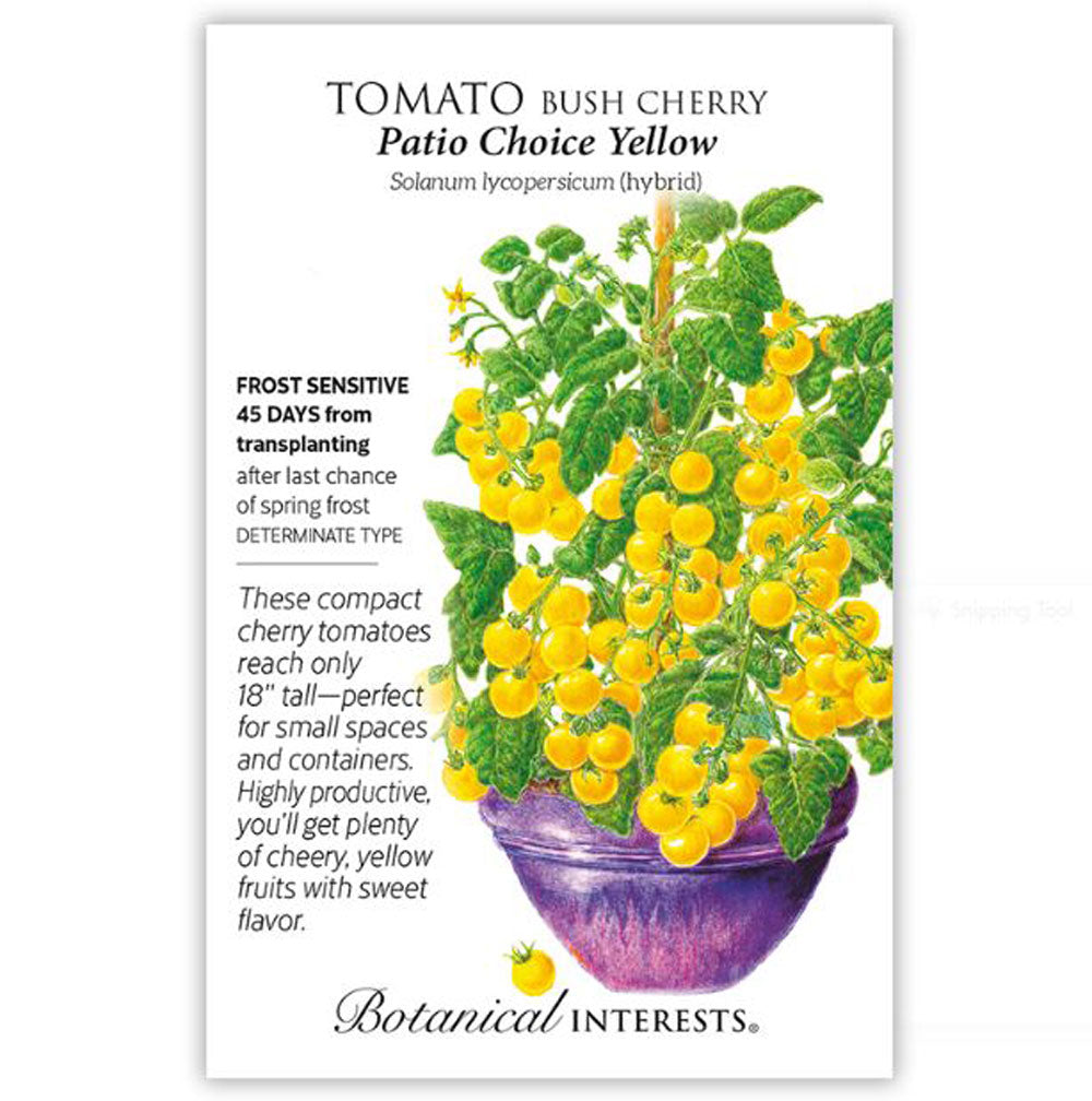 Botanical Interests, Tomato, Cherry Patio Yellow