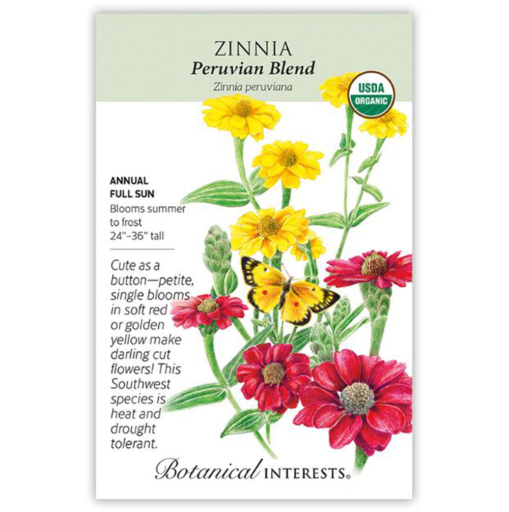 Botanical Interests, Zinnia, Peruvian R/Y Blend