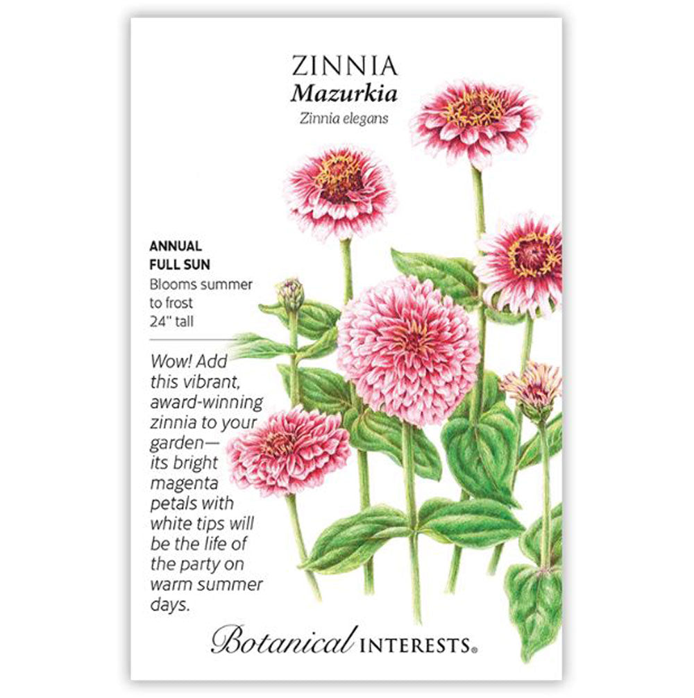 Botanical Interests, Zinnia, Mazurkia