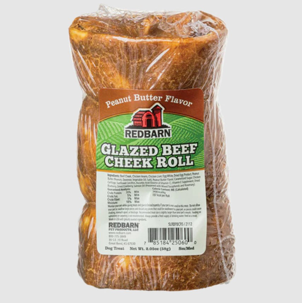Redbarn, Peanut Butter Beef Cheek Roll, Small/Medium