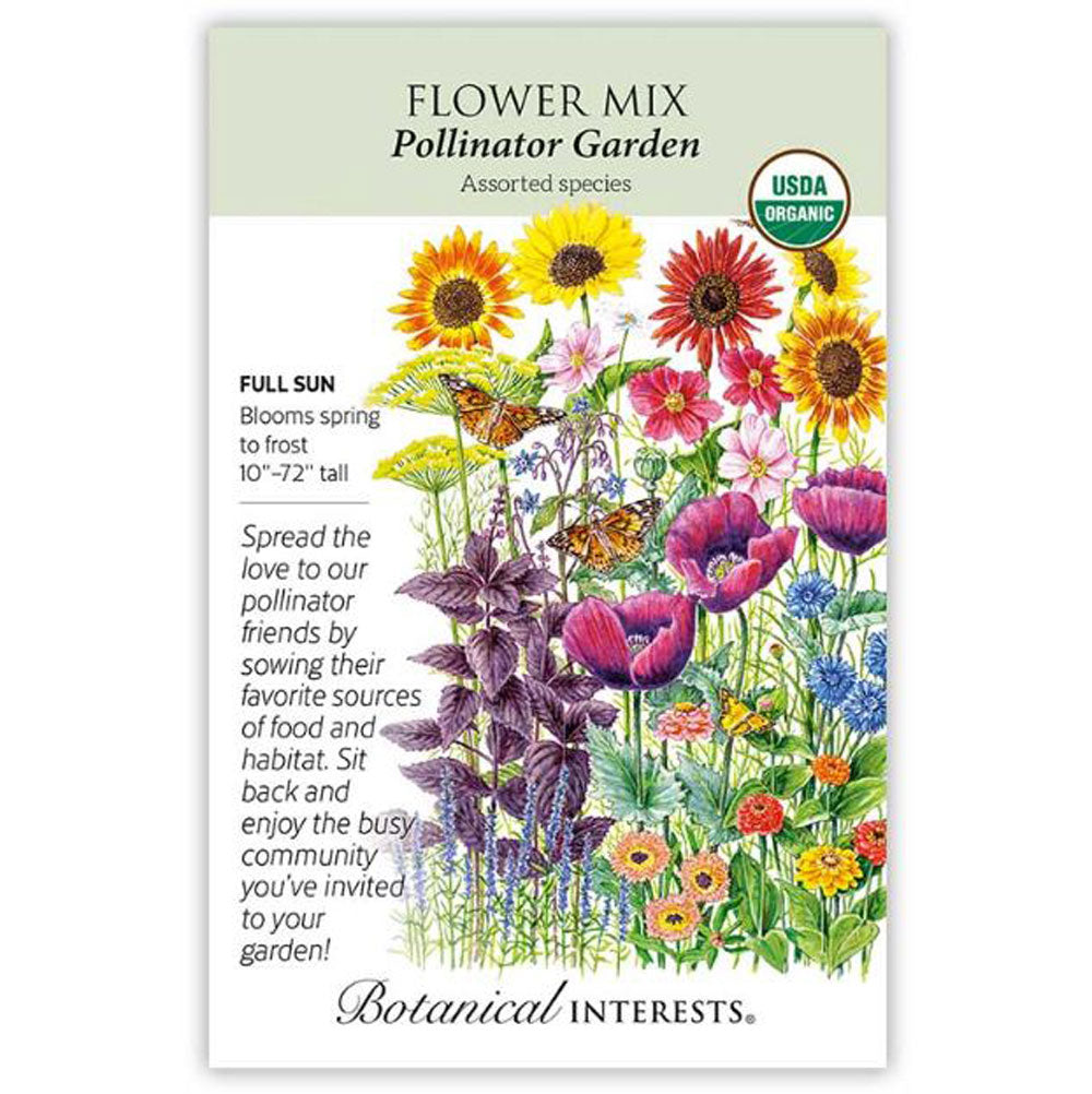 Botanical Interests, Flower Mix, Pollinator Garden