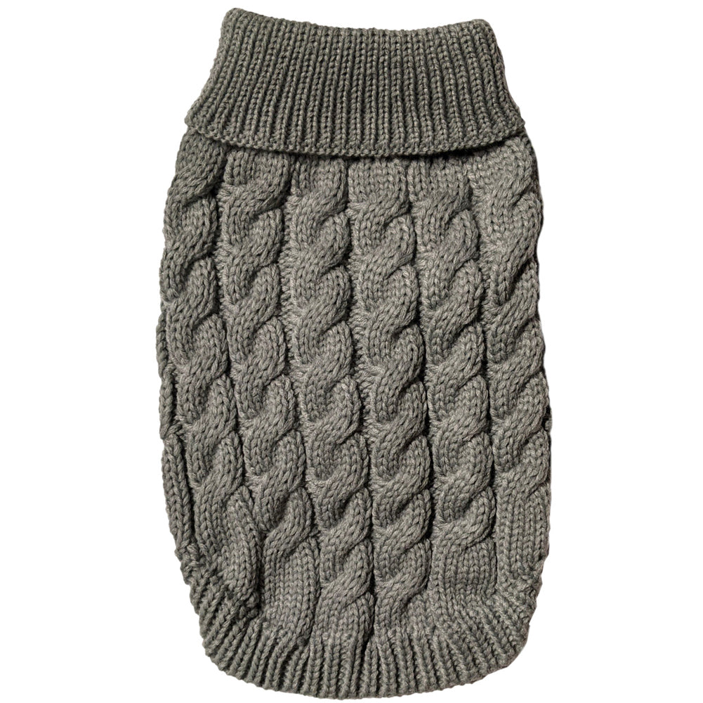 Cosmo, Chunky Cable Sweater, Gray