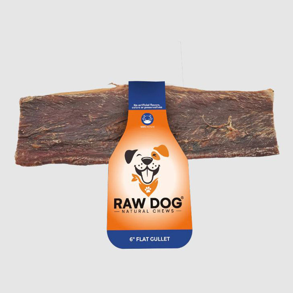 Raw Dog Natural Chews, Flat Gullet Beef, 12"