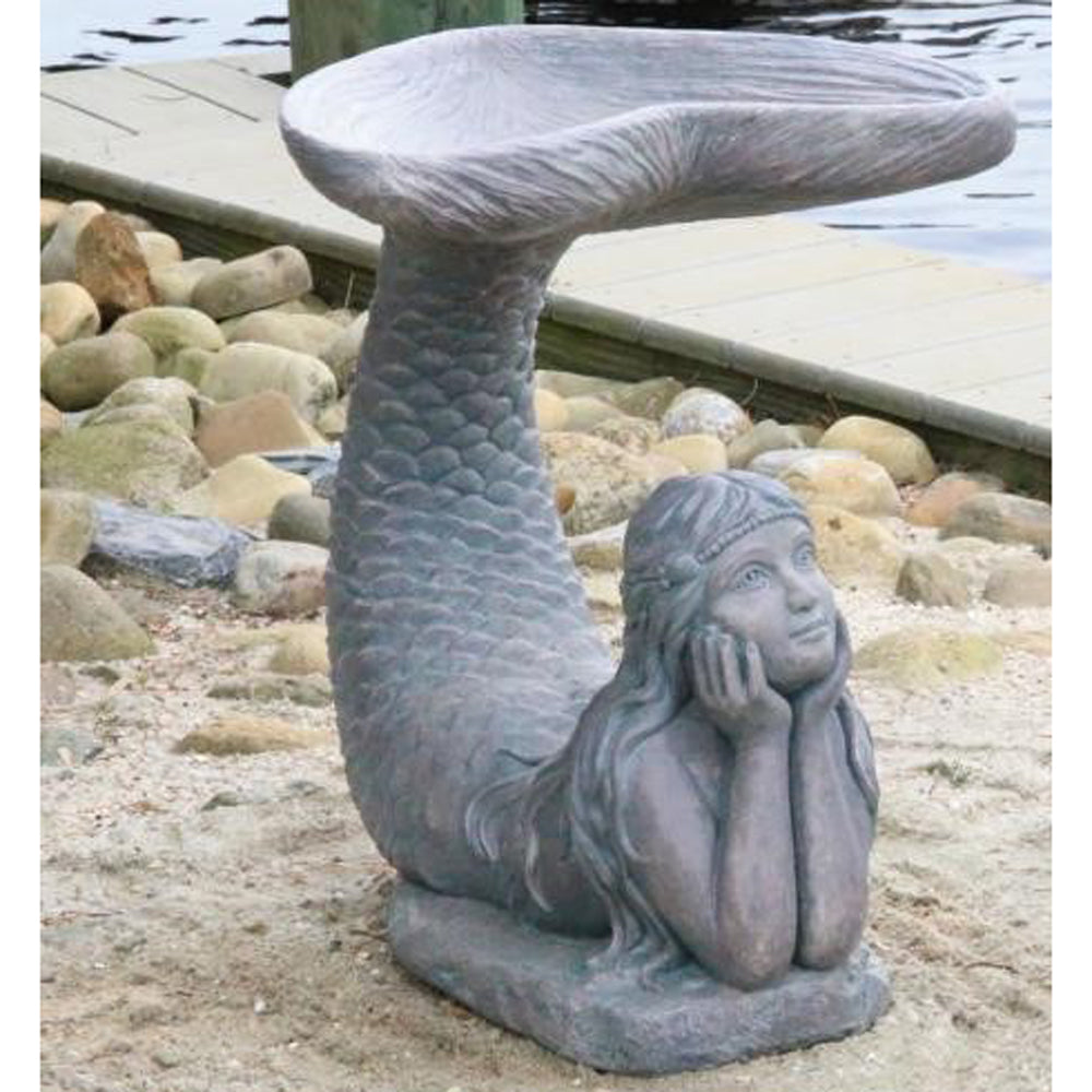 Massarelli's, Mermaid 1PC Bird Bath, 24"