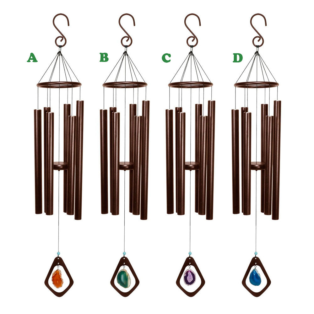 Alpine, Wind Chime, Bronze w/ Agate Stone, Sold Individually, 41"