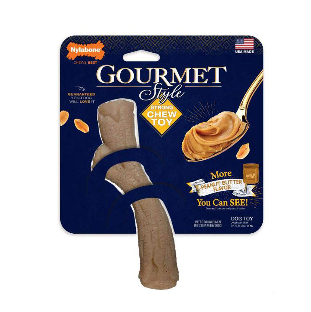 Nylabone, Gourmet Strong Stick Chew Toy, Peanut Butter, Medium
