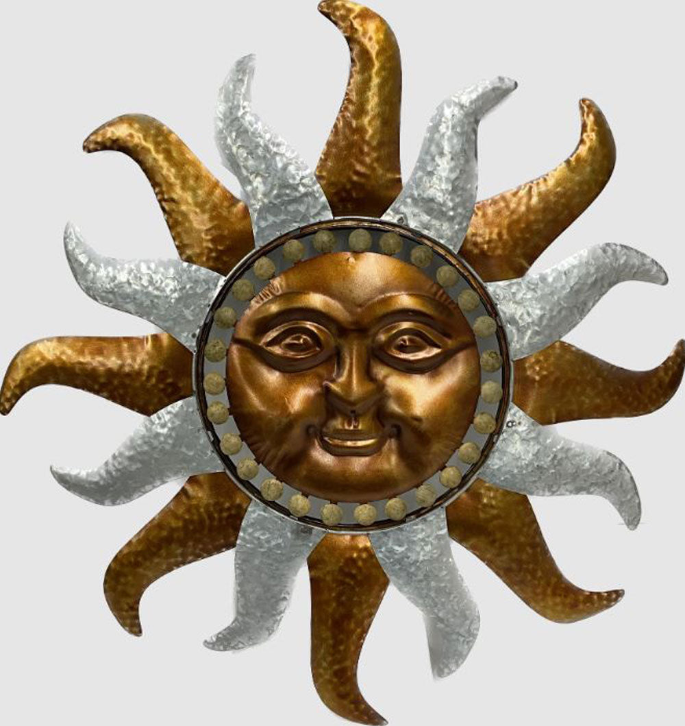 Gerson, Sun Face Metal Wall Decor, 29.5"