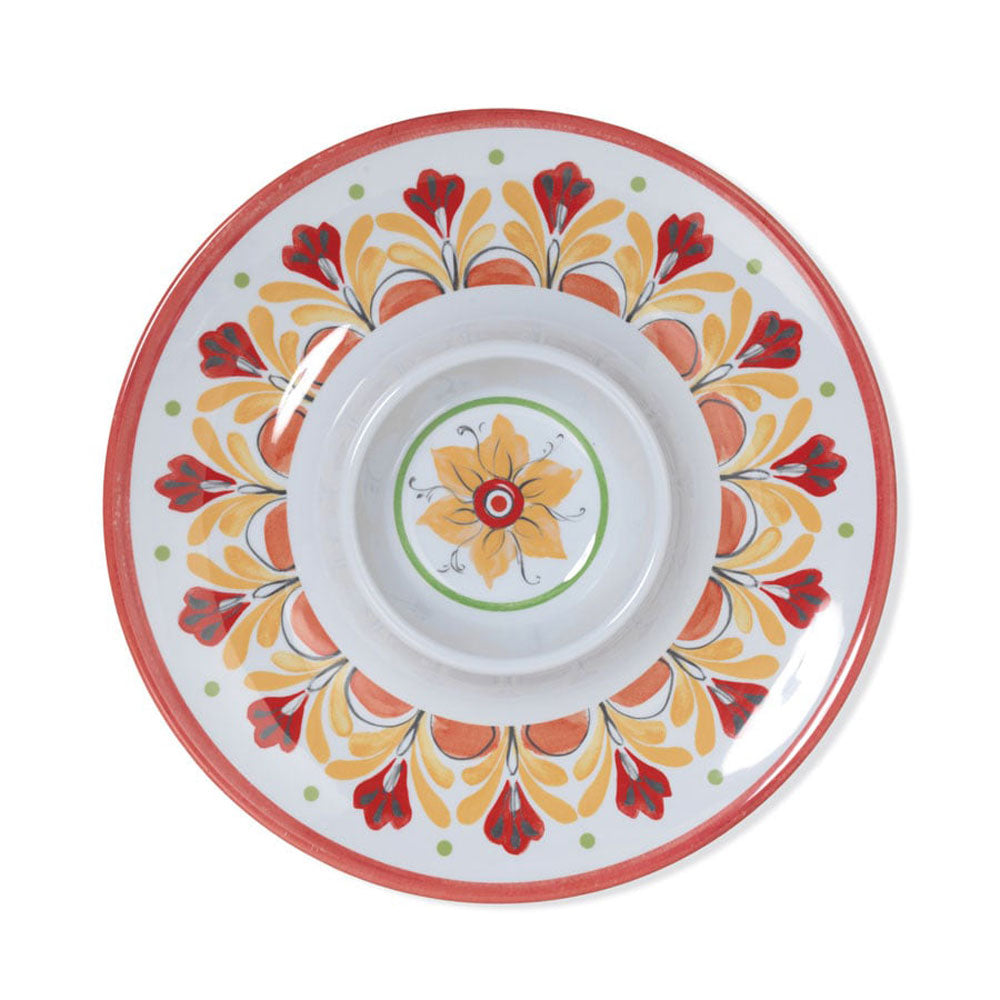 Gerson, Melamine Spanish Design Chip & Dip Plate