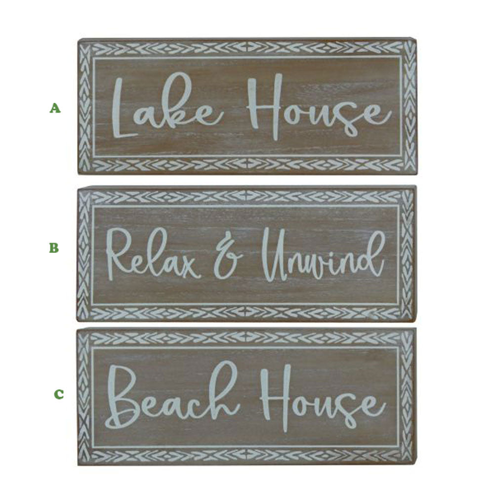Transpac, White Washed Block Decor, Assorted & Sold Separately