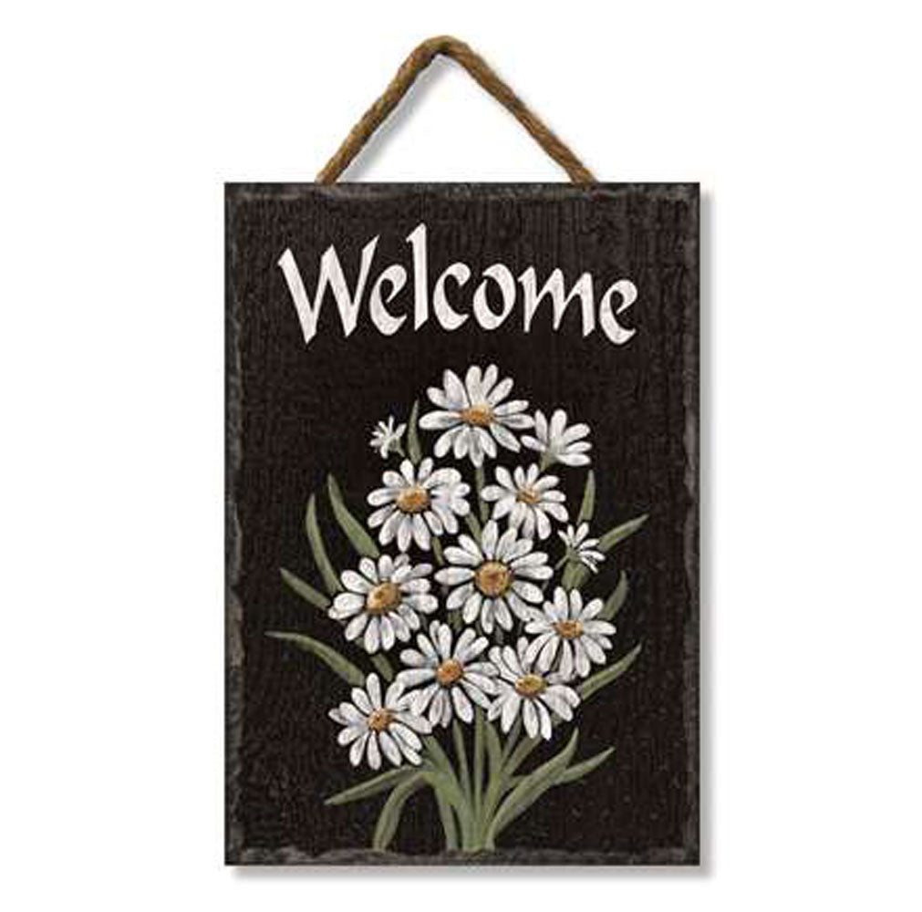 My Word, White Daisies Welcome Slate Impression