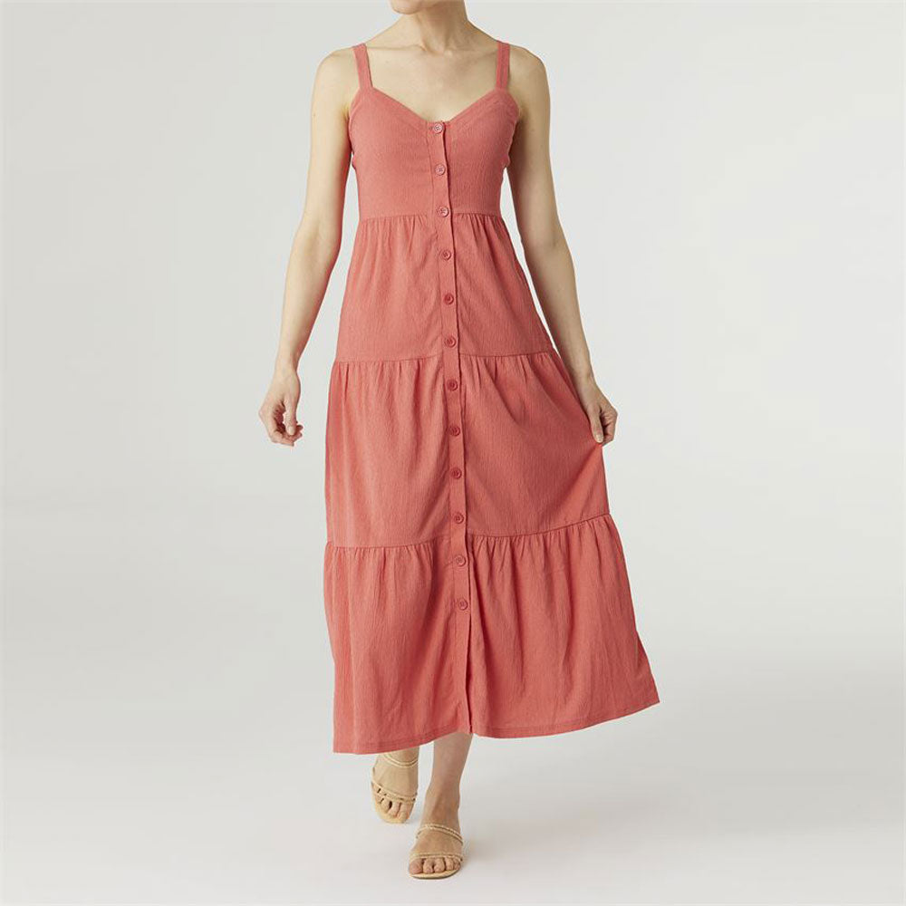 Coco + Carmen, Gauze Button Front Dress, Coral