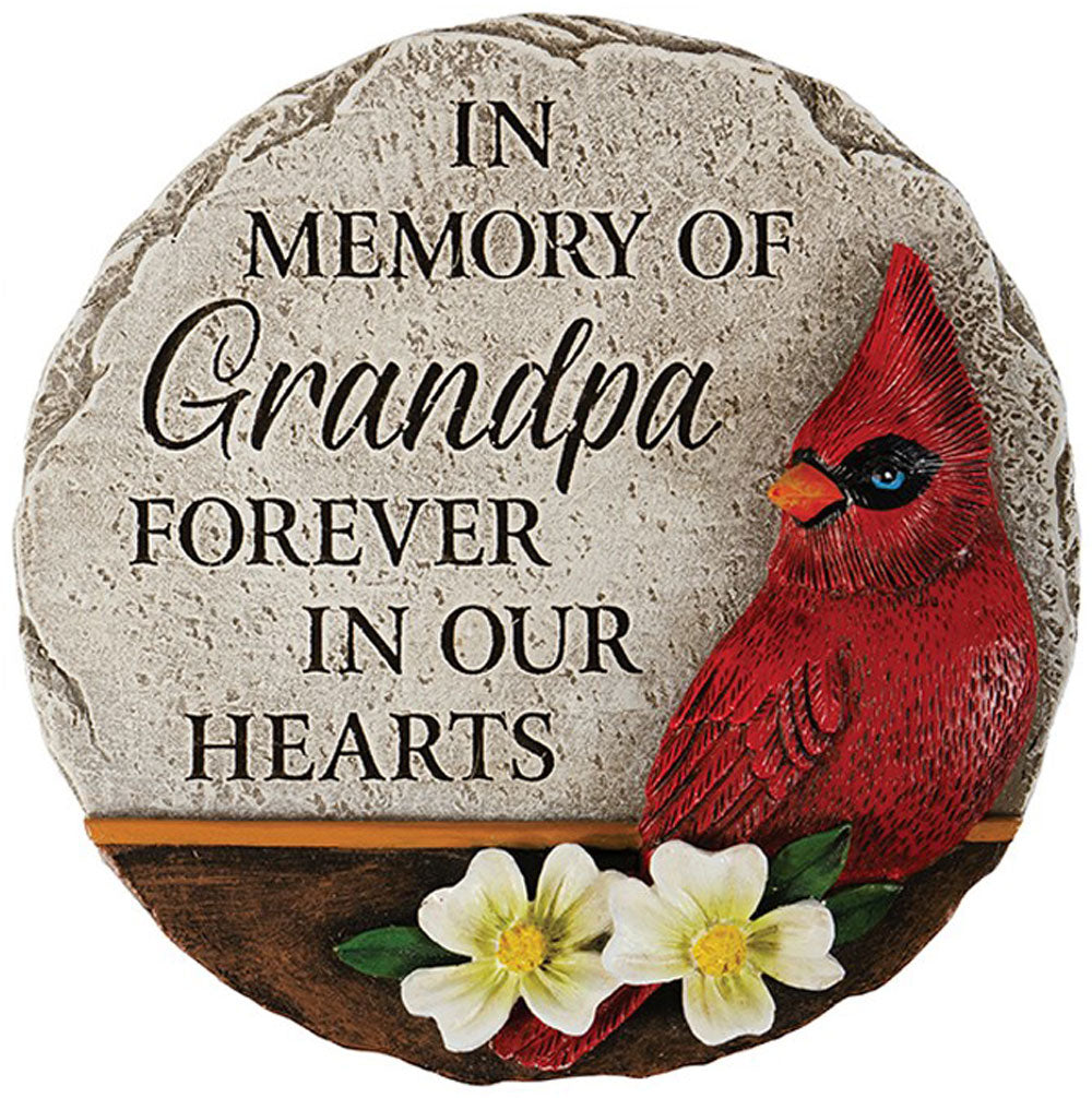 Grandpa Cardinal Memorial Mini Garden Stone