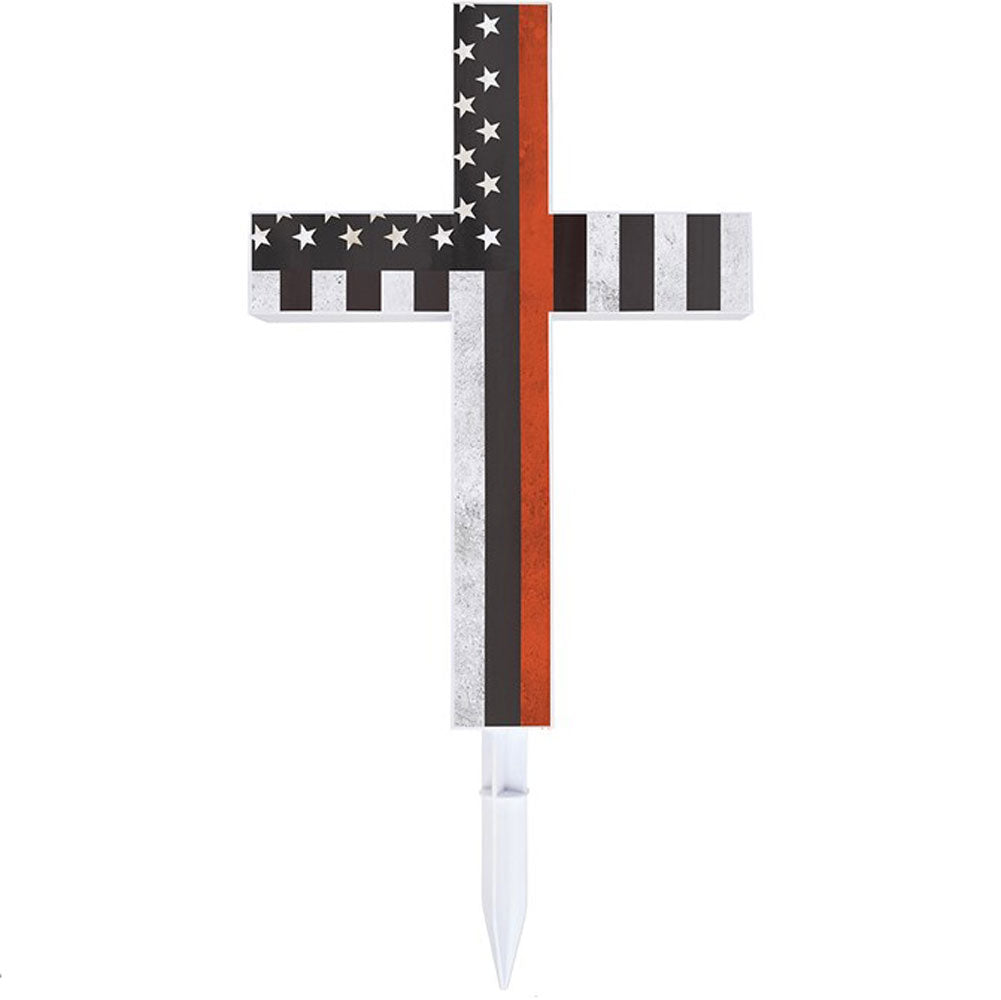 Carson, Thin Red Line Solar Cross Stake