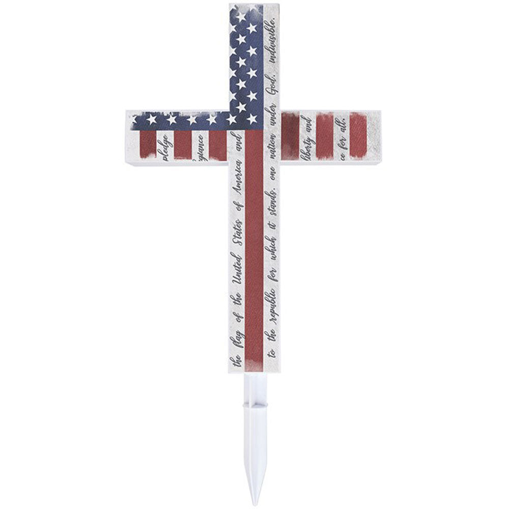 Carson, Pledge Of Allegiance Solar Cross Stake
