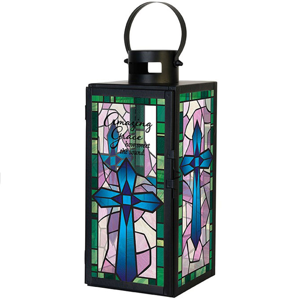 Carson, Amazing Grace Stained Glass Lantern