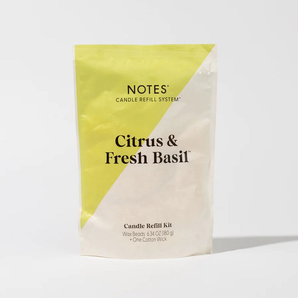 Notes, Citrus & Fresh Basil Candle Refill Kit, 6.34 oz.