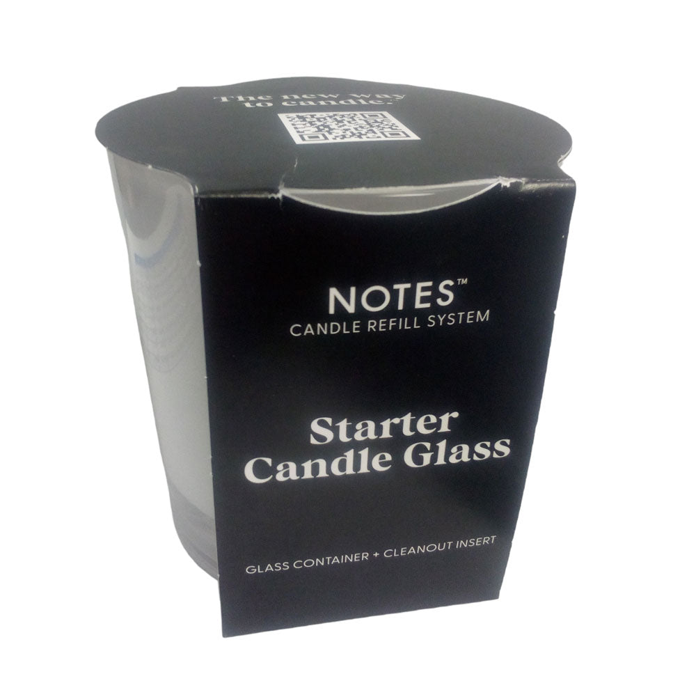 Notes, White Starter Candle, Glass/Silicone