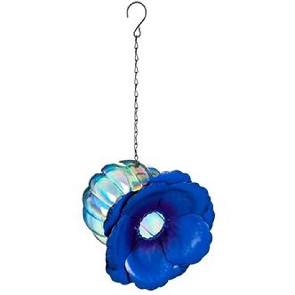 Evergreen, Bird Feeder W/ Blue Dahlia Iridescent