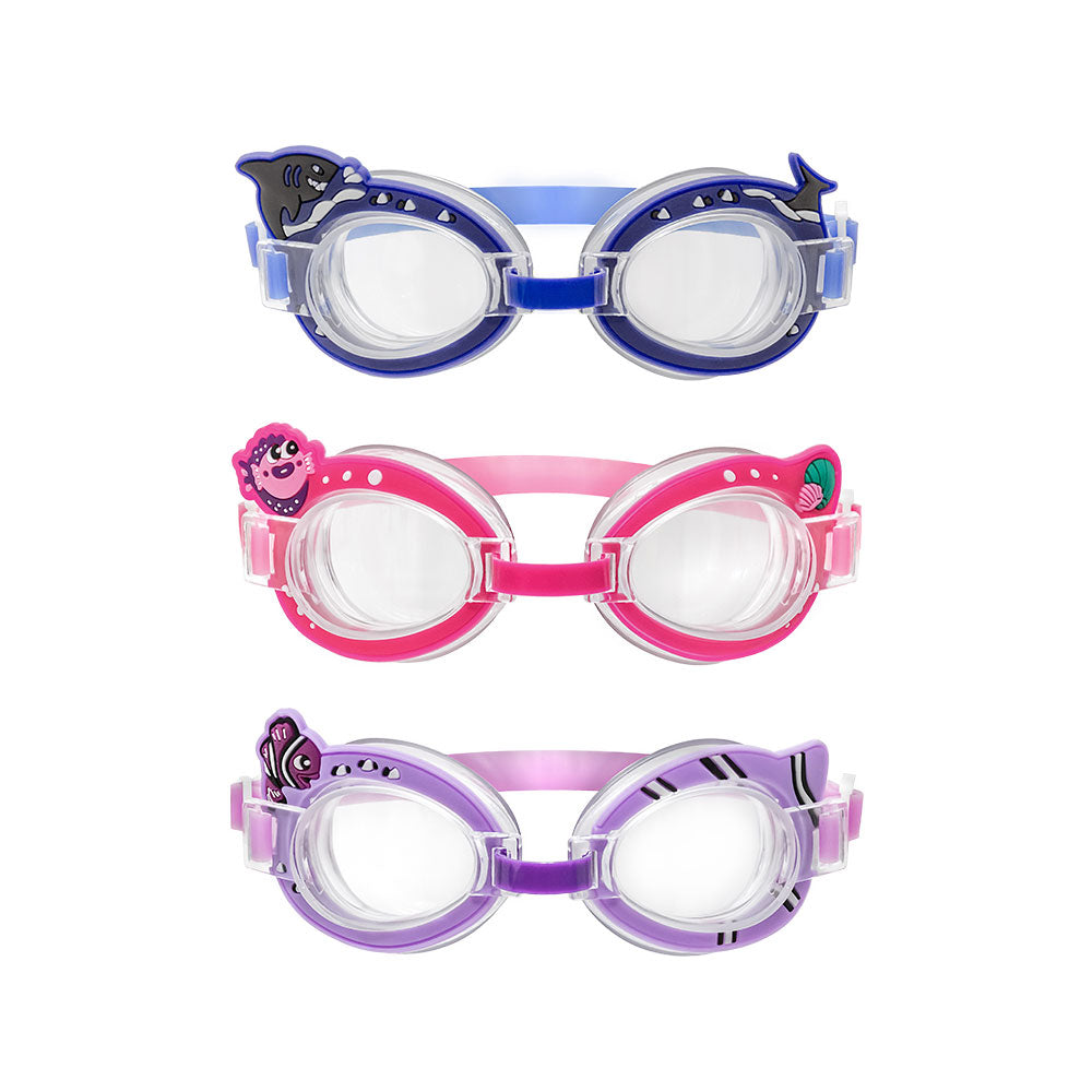 Poolmaster Fish Fun Swim Goggles, 3 Pack