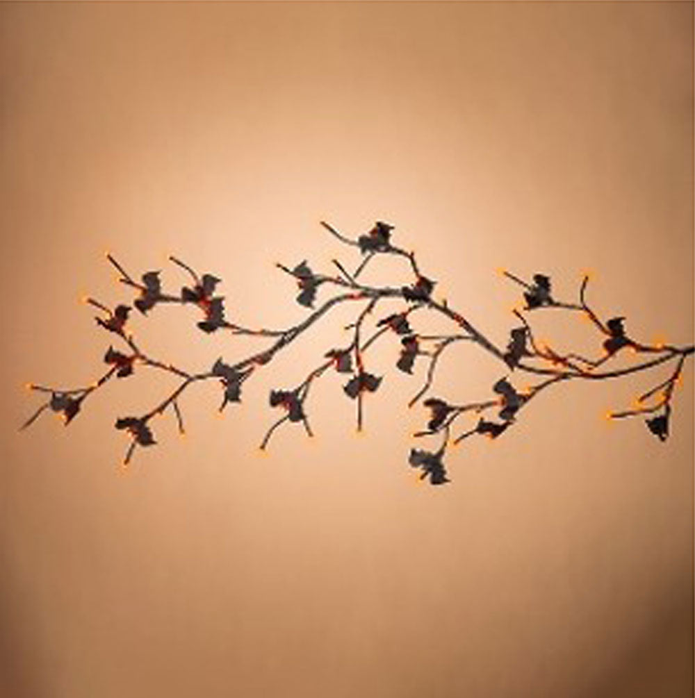 Gerson, 6' Garland Orange Lights w/Bats, 120LED lights