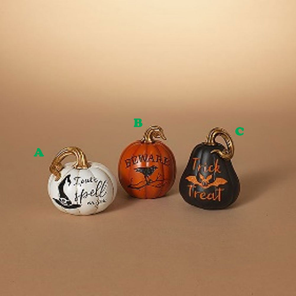 Gerson, Halloween Resin Pumpkins, Assorted and Sold Separately
