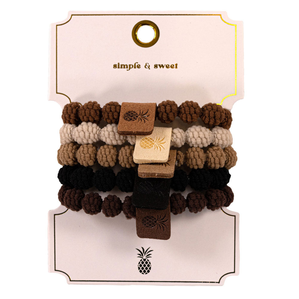 Simply Southern, Hair Accessory Set, Circle Braid Scrunchies, 5pk