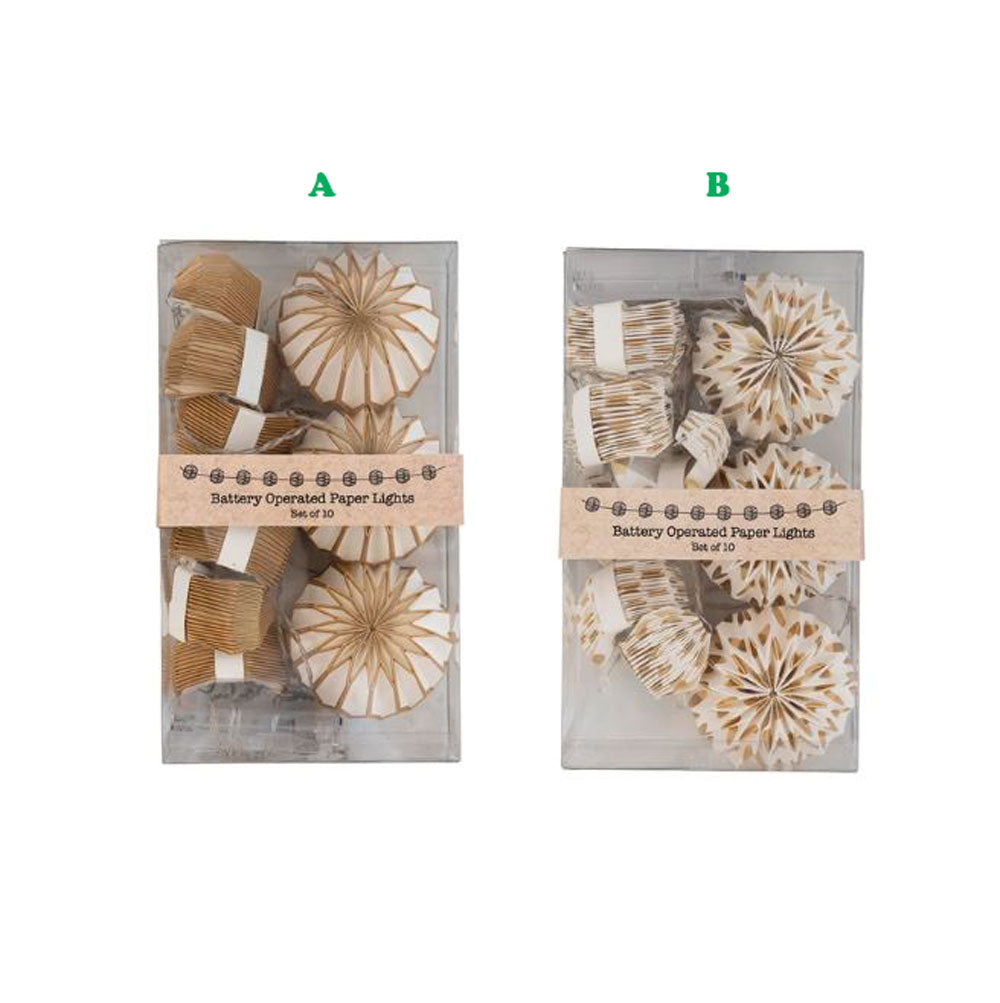 Creative Co-Op, 96" Paper Garland W/Led Lights, Assorted & Sold Separately