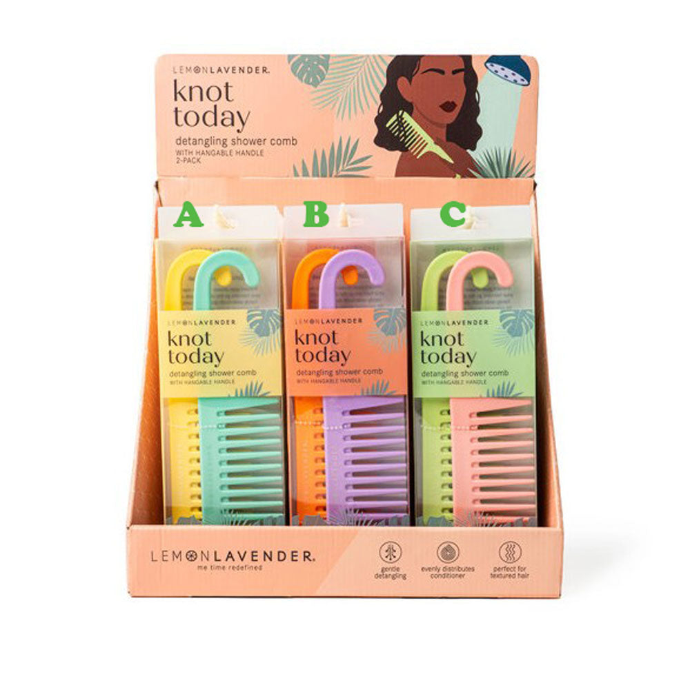 Lemon Lavender, Knot Today Shower Comb Set, Assorted and Sold Separately