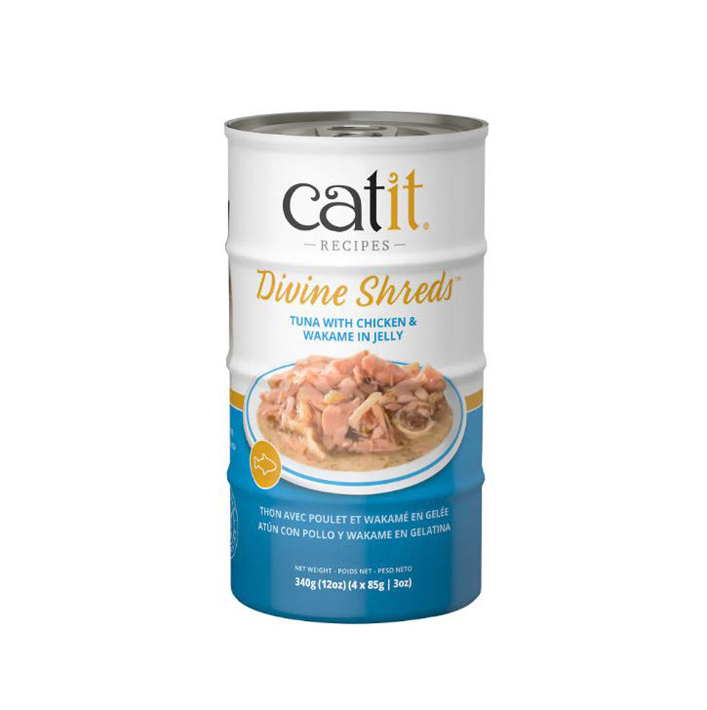 Catit, Divine Shreds Tuna With Chicken & Wakame, 4 oz.