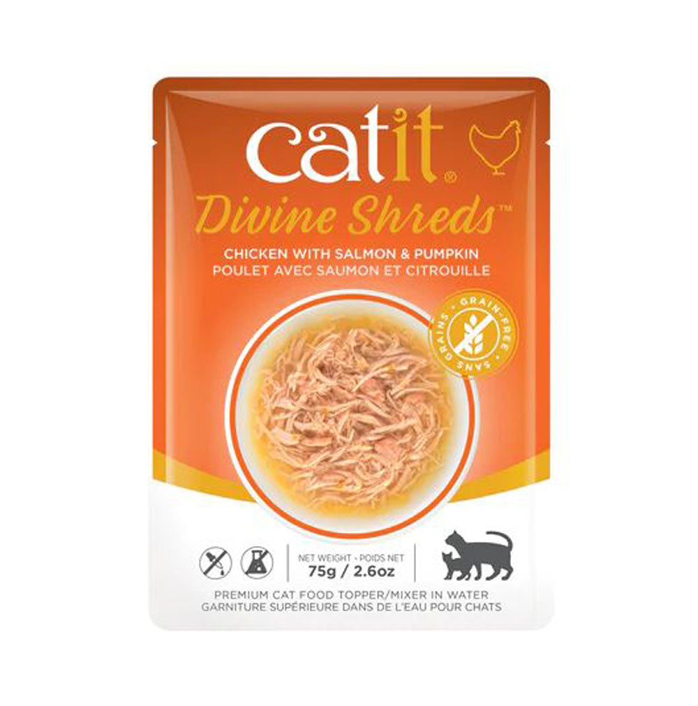 Catit, Divine Shreds, Chicken & Salmon W/Pumpkin