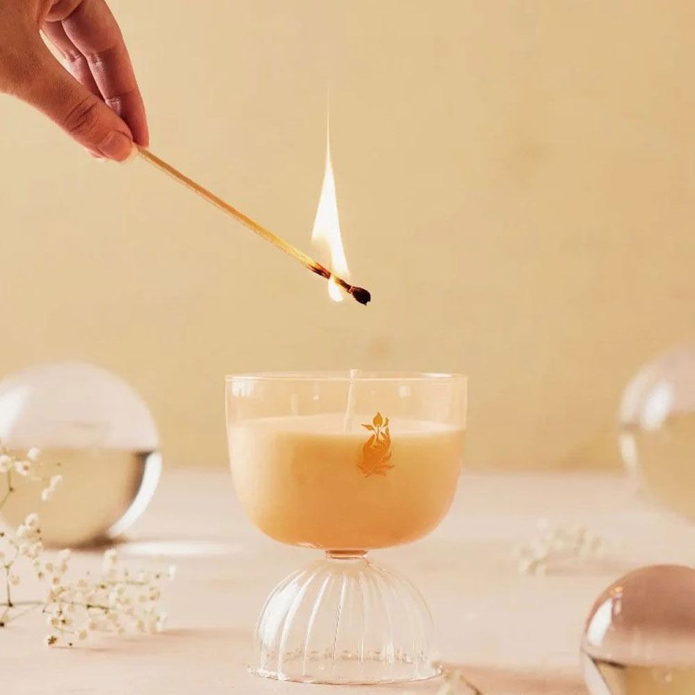 Rewined Candle, Coupe Rose Candle, 7 oz.