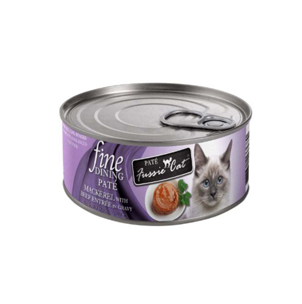 Fussie Cat, Mackerel & Beef Pate, 2.8 oz.