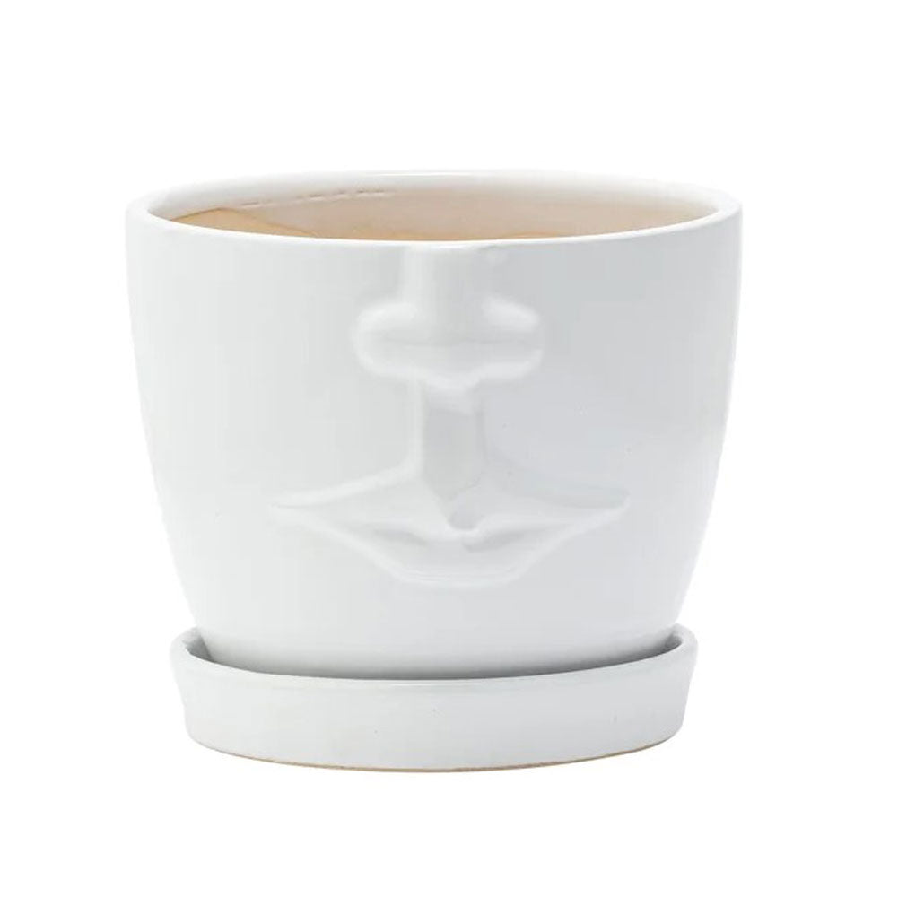 Napco, White Face Planter, 5"
