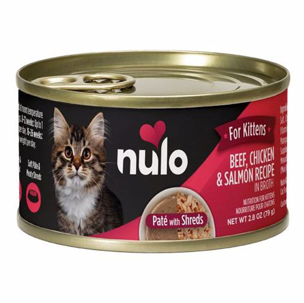 Nulo, Kitten Pate Beef, Chicken, & Salmon, 2.8 oz.