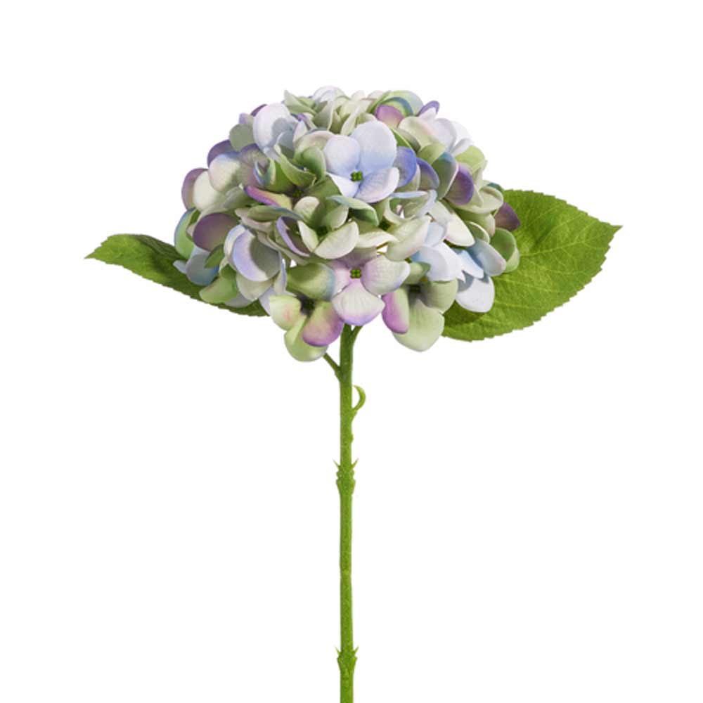 Raz, Real Touch Green & Purple Hydrangea Stem