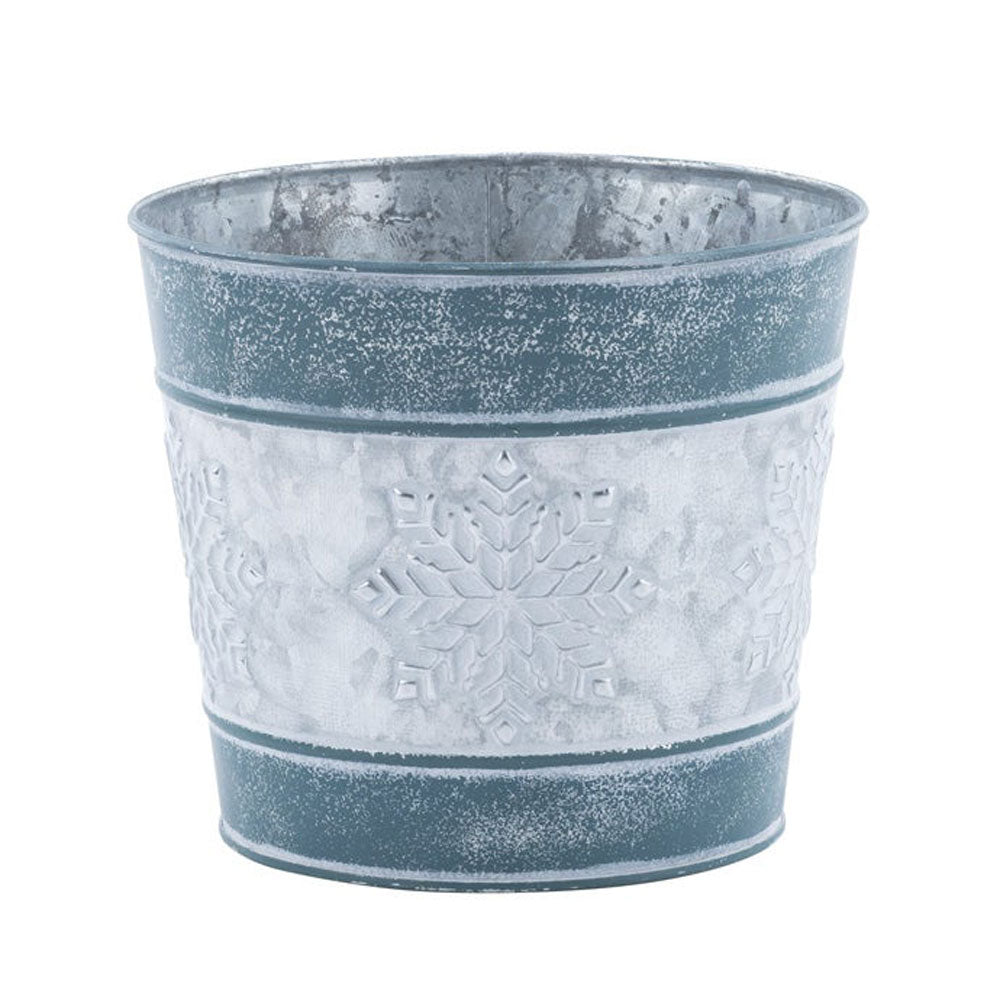 Napco, 6.5" Blue Snowflake Pot Cover