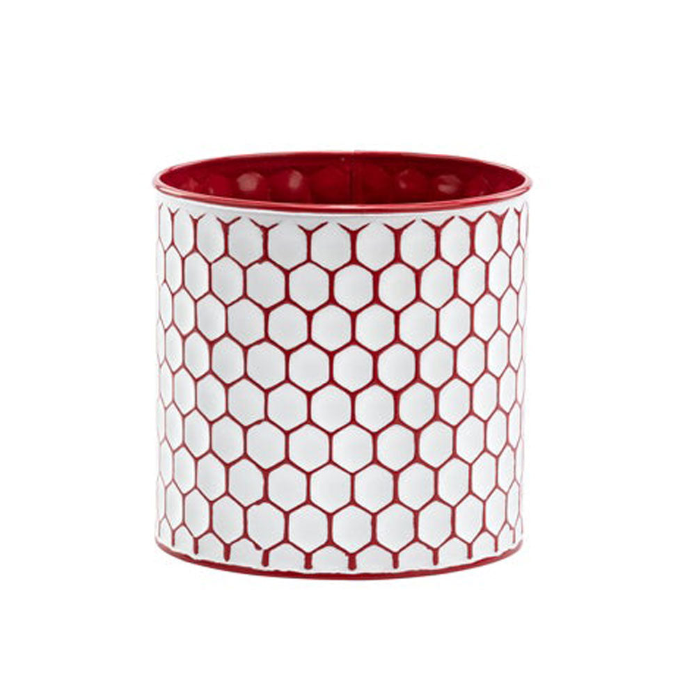 Napco, Honeycomb Planter, Red/White, Small