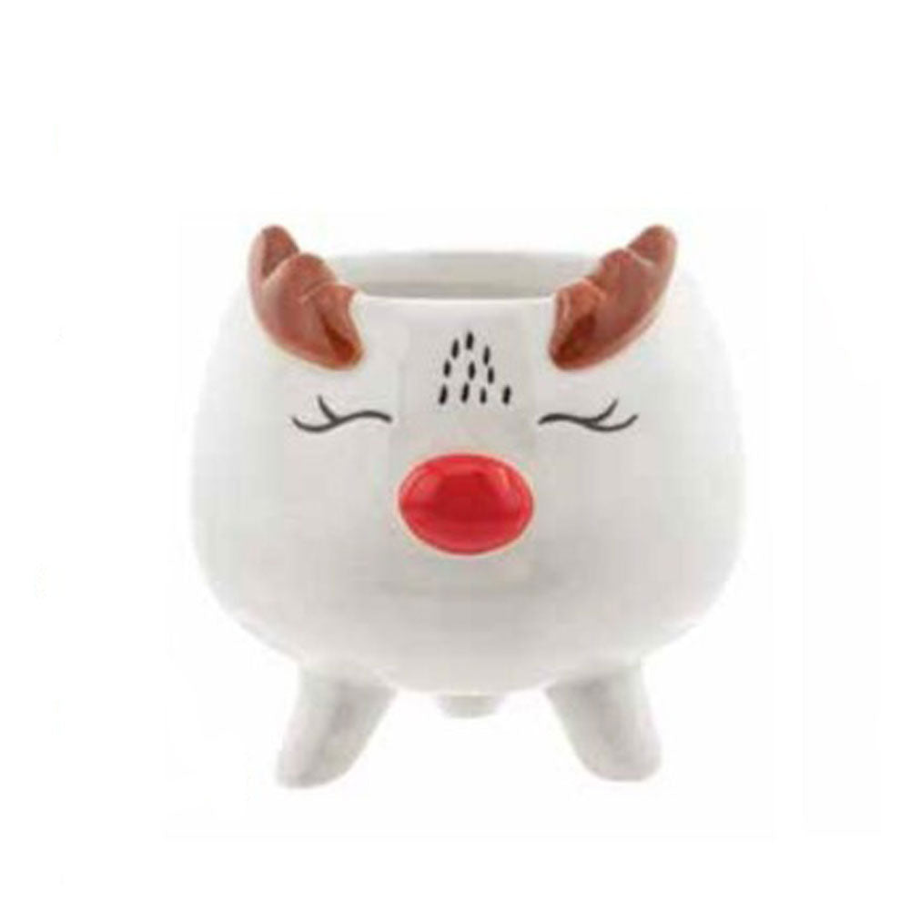 Napco, Red Nose Reindeer Footed Planter
