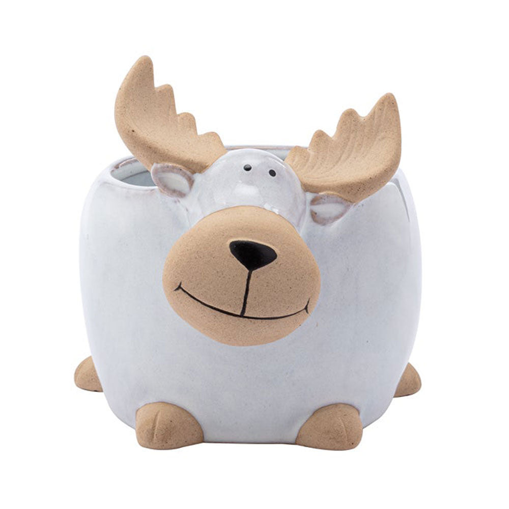 Napco, White Moose Planter