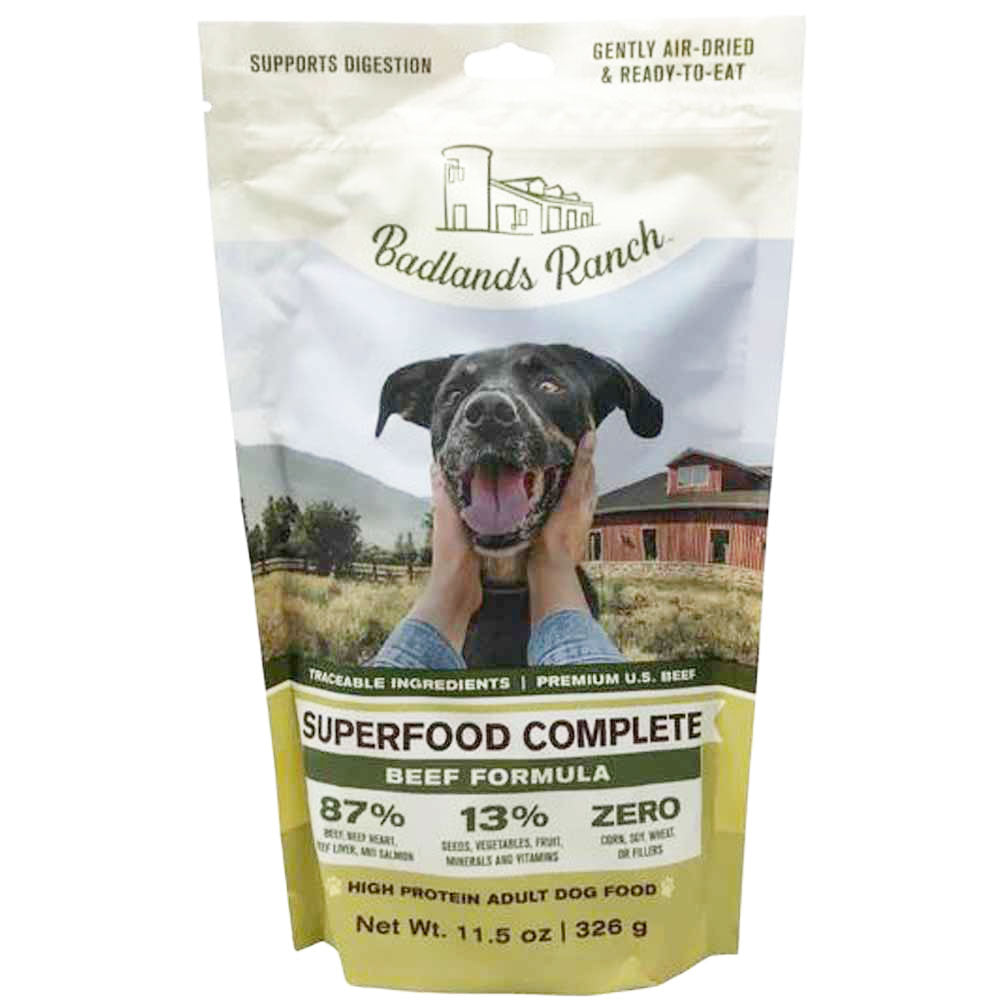 Badlands, Ranch Superfood Complete Air Dried Dog Food, Beef, 11.5