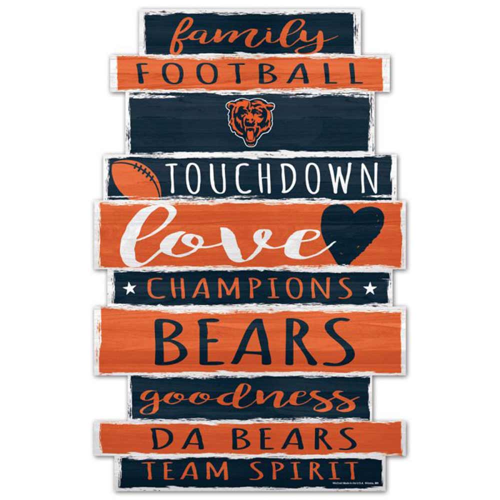 WinCraft, Chicago Bears Words Wooden Sign