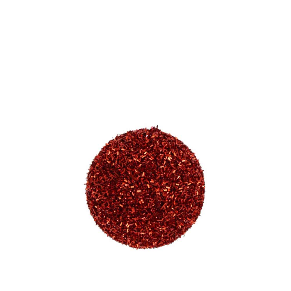 Direct Export, Glittered Red Ball Ornament, 4"