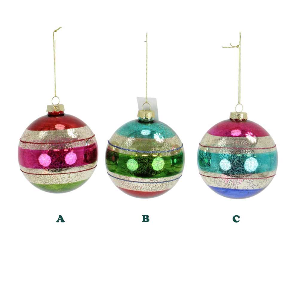 Direct Export, Glass Multi Ball Ornament, 4", Assorted & Sold Separately