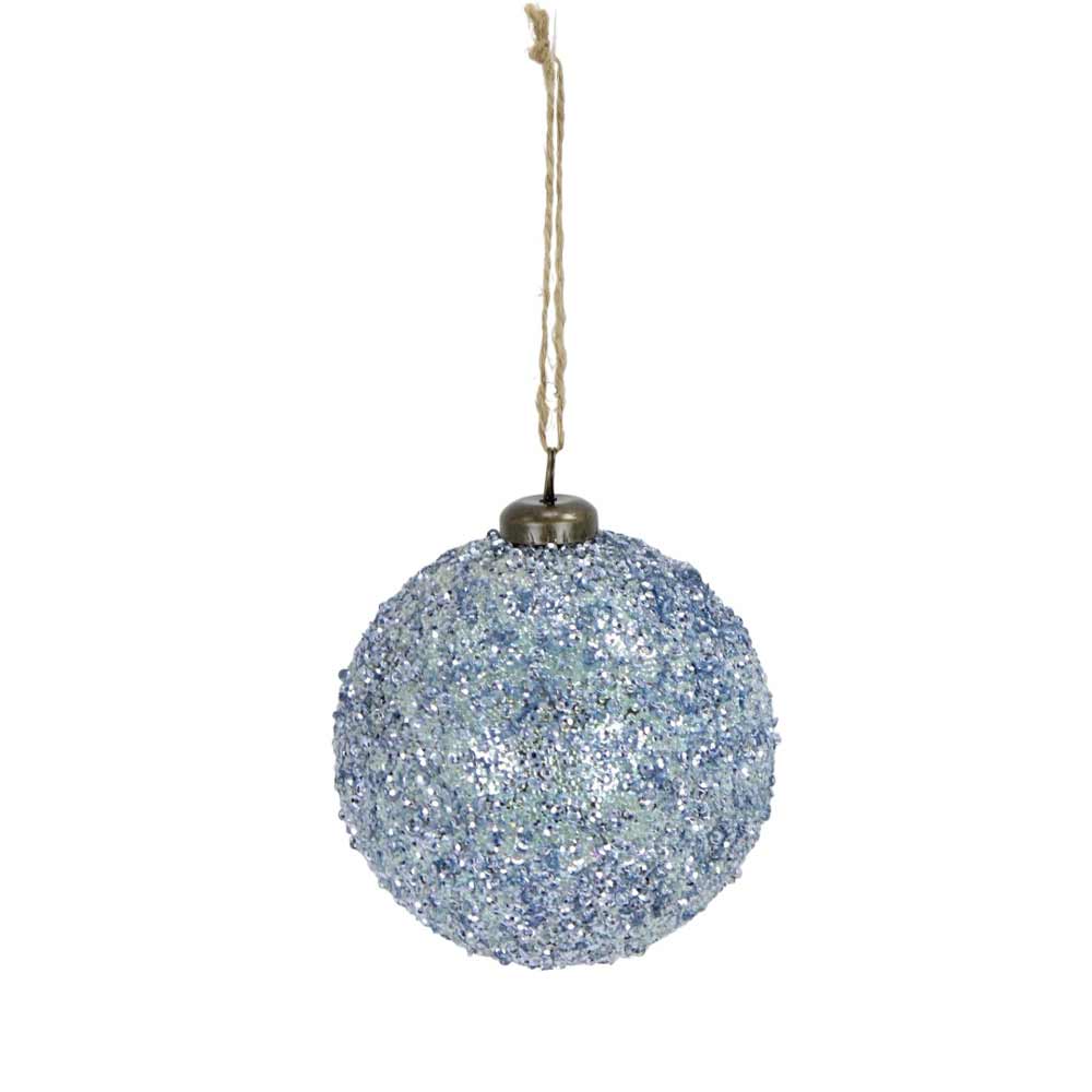 Direct Export, Glitter Blue Sequin Ball Ornament, 4"
