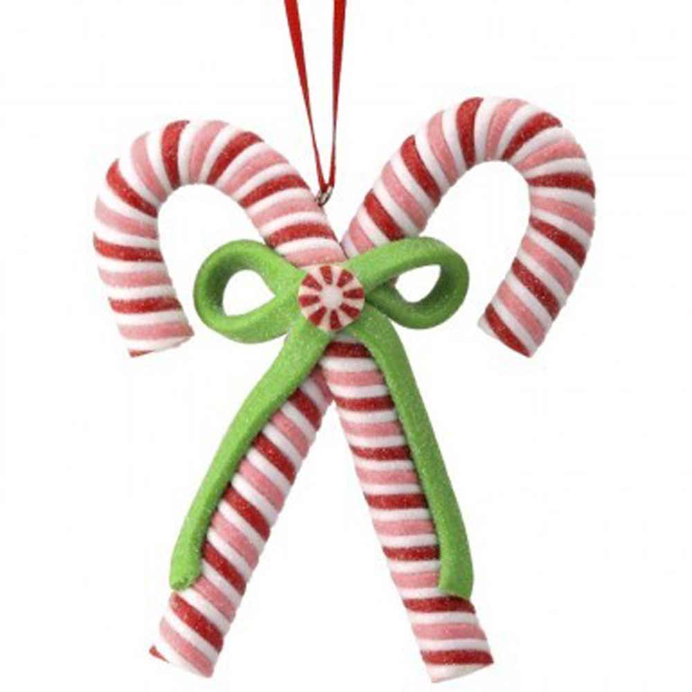 Regency, Candy cane W/ Bow Ornament, 4.5"