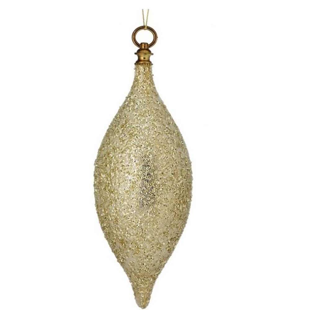 Regency, Finial Beaded Champagne Ornament, 12"